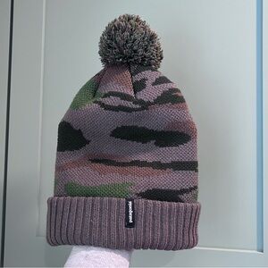 Patagonia Unisex Camo Knit Beanie with Pom